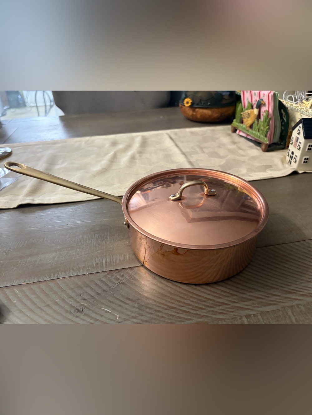 Copper Sauté Pan with Lid - Copper Finish